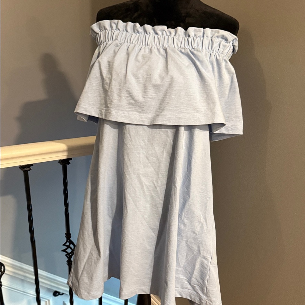 H&M Light Blue Off-Shoulder Dress